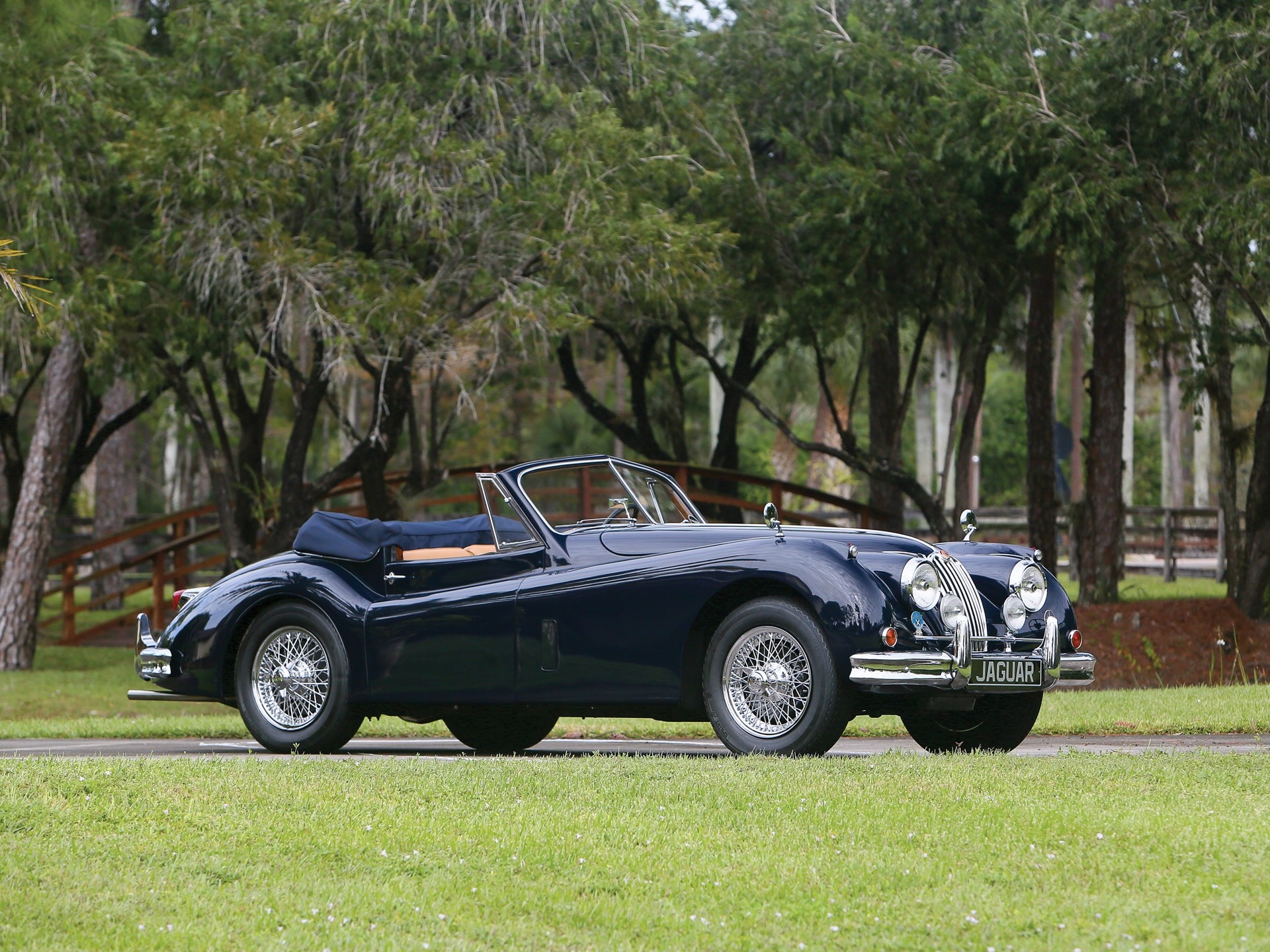1956 Jaguar XK140 Drophead Coupé — Matching-numbers engine block and cylinder head, per its JDHT Certificate
